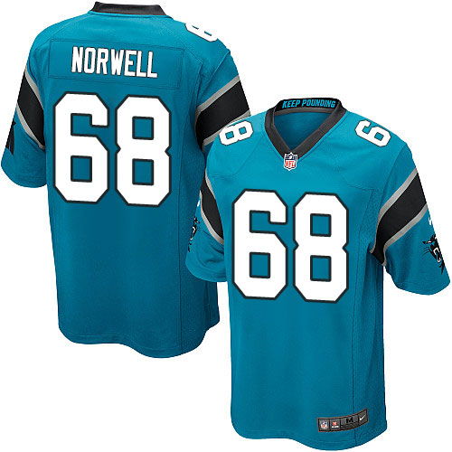 Men's Game Andrew Norwell Nike Jersey Blue Alternate - #68 NFL Carolina Panthers